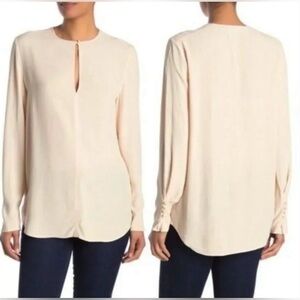 Equipment Femme Racquel Elegant Cream Viscose Women's Top Size Large
